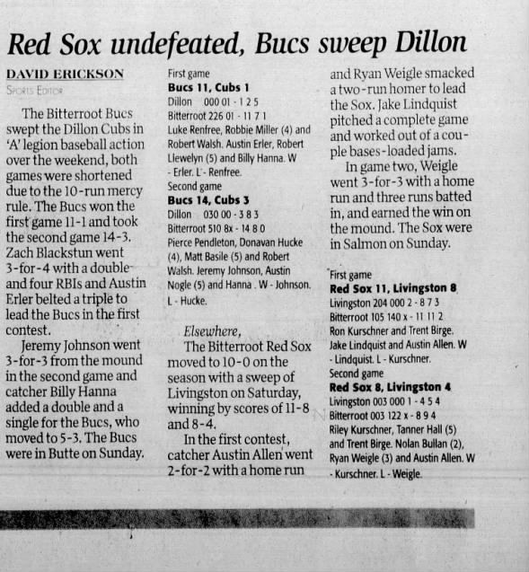 Clipping from Ravalli Republic